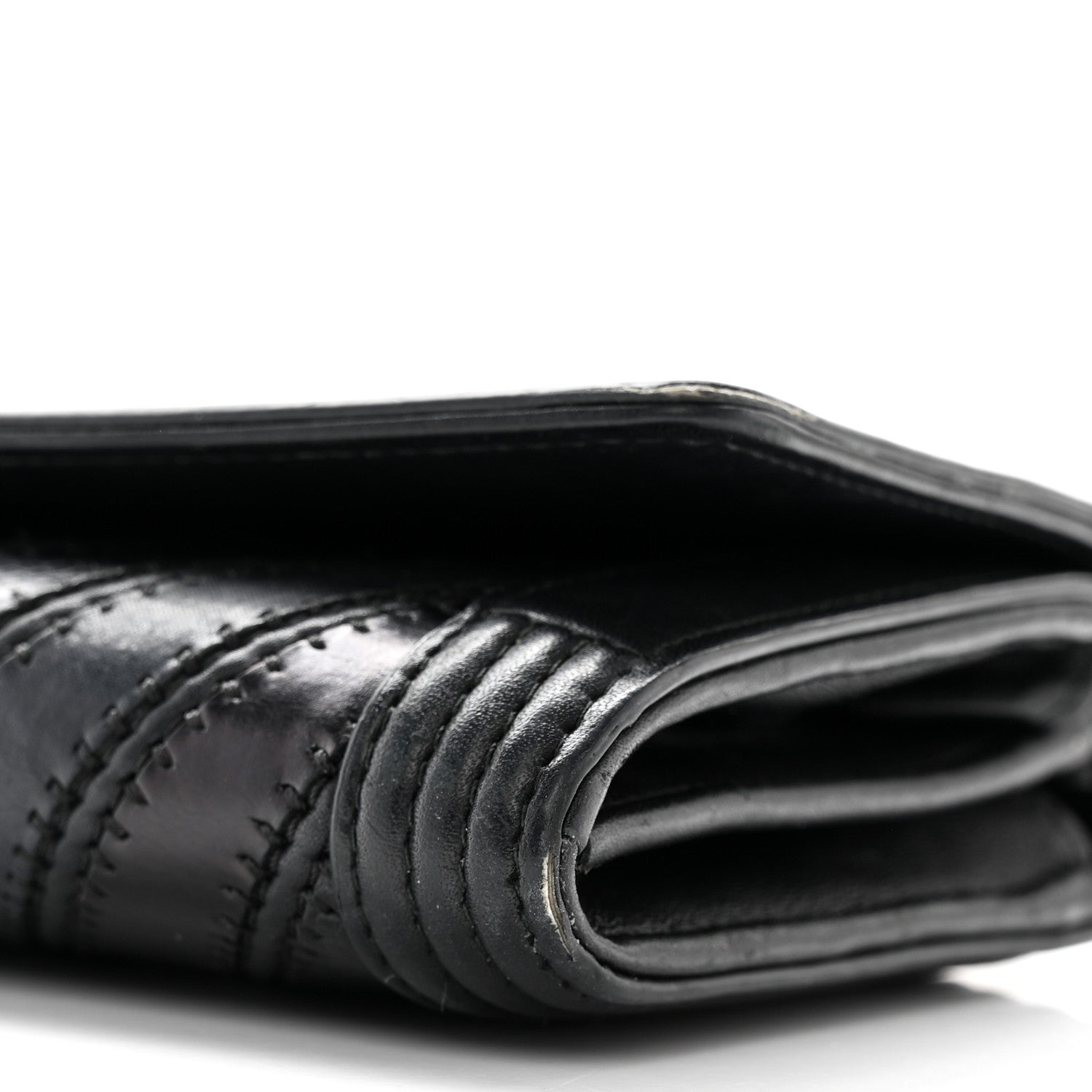 Chanel Calfskin Caviar Quilted Chevron Mixed Boy Wallet On Removable Chain Black 10 of 17