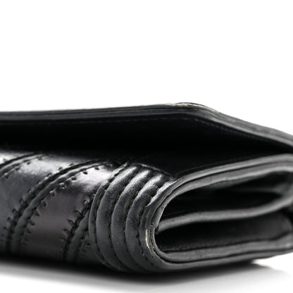 Chanel Calfskin Caviar Quilted Chevron Mixed Boy Wallet On Removable Chain Black 10 of 17