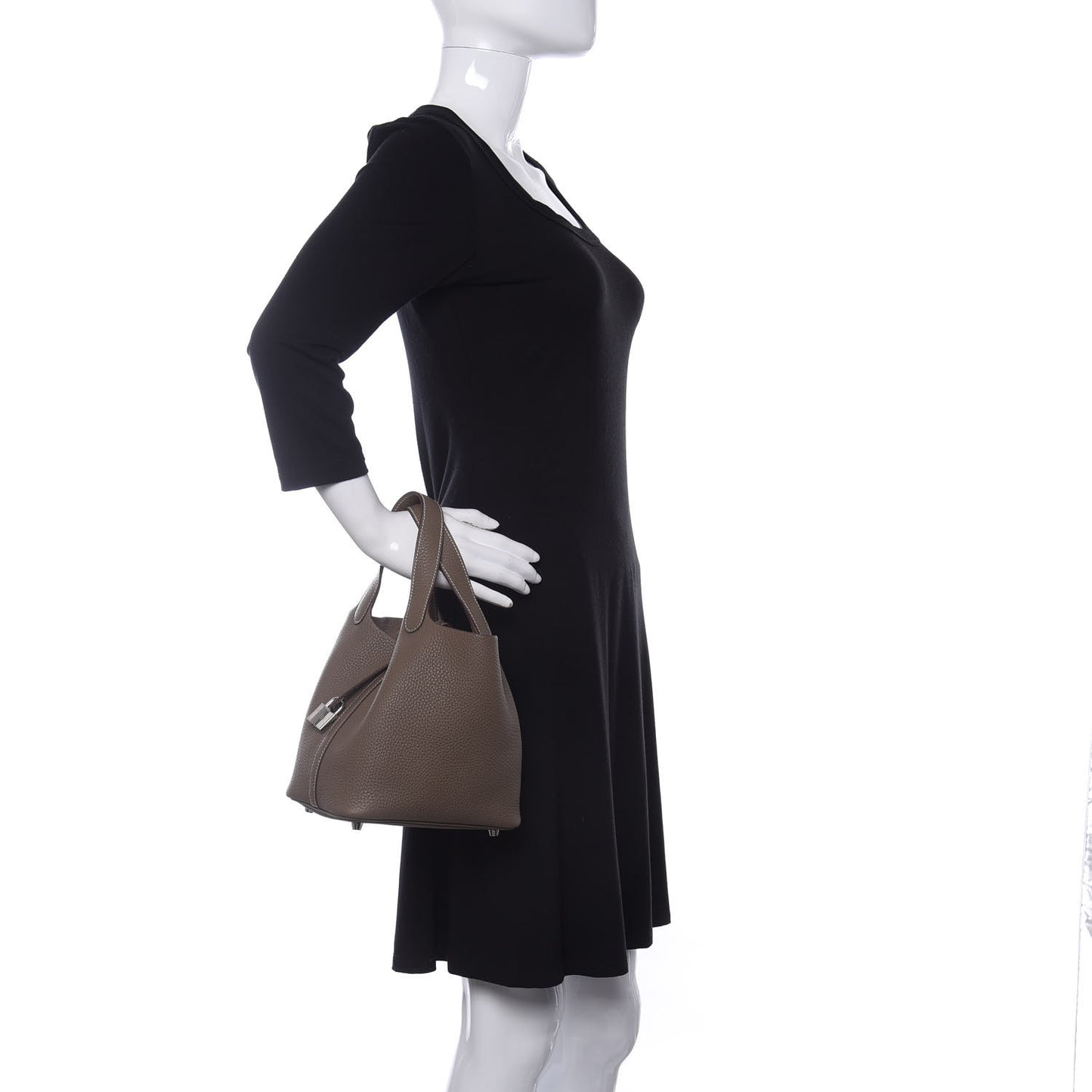 Taurillon Clemence Picotin Lock 18 PM Etoupe