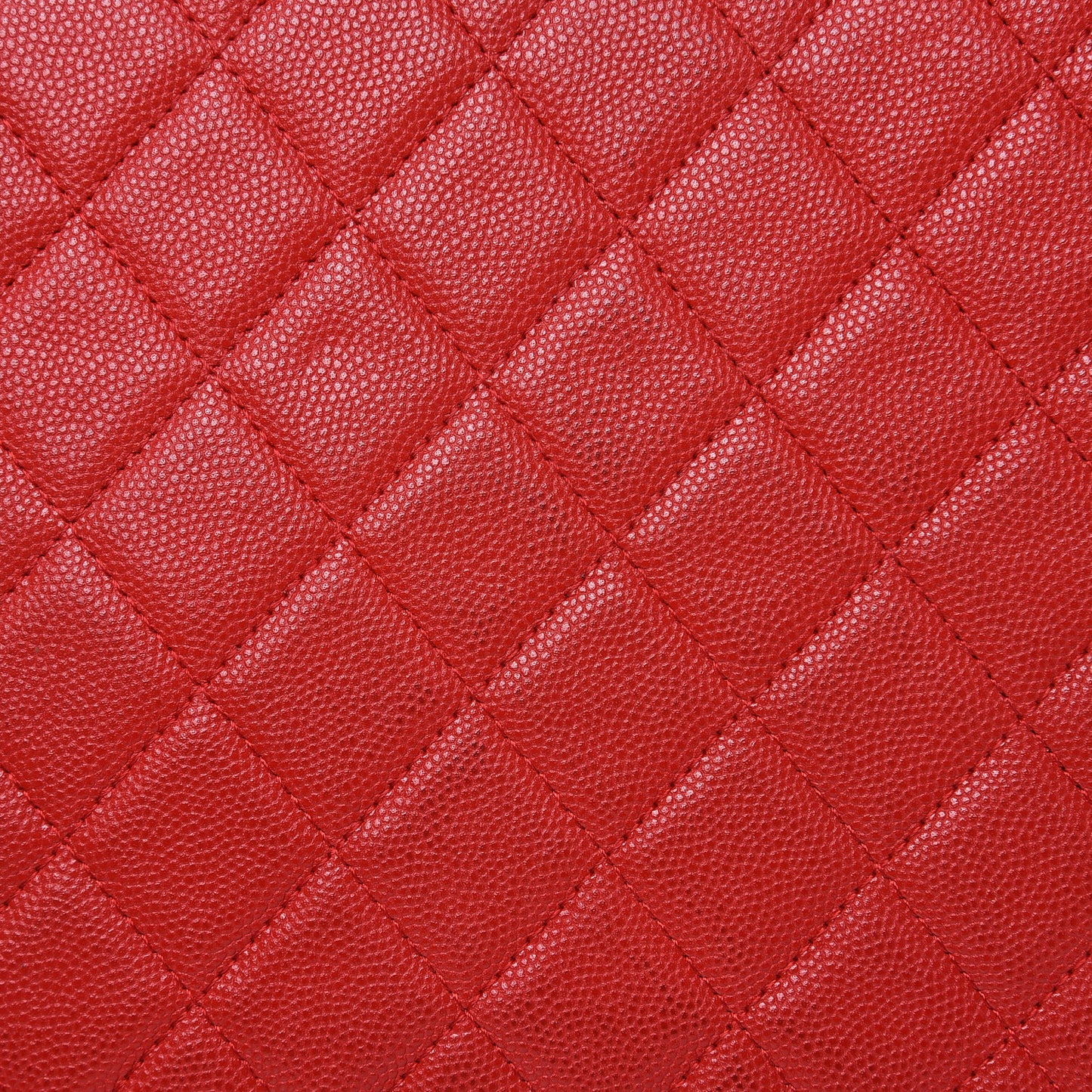 Caviar Quilted Large Golden Class Pouch Red