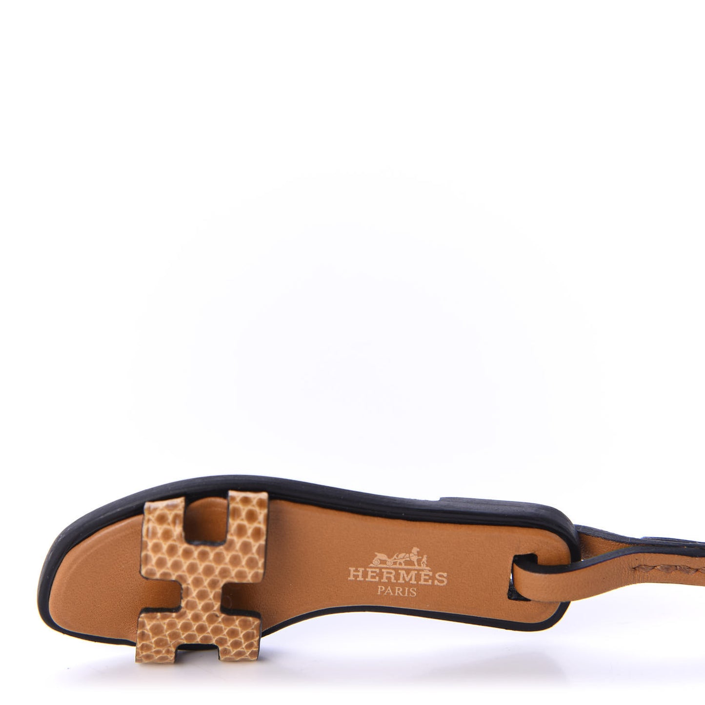 Lizard Butler Calfskin Hunter Oran Nano Bag Charm Sesame Naturel