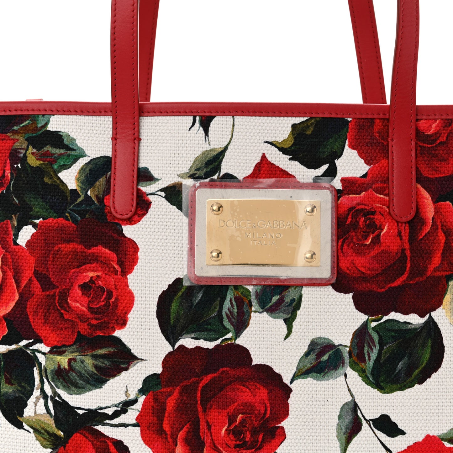 Canvas Roses Large Shopper Tote Red Multicolor