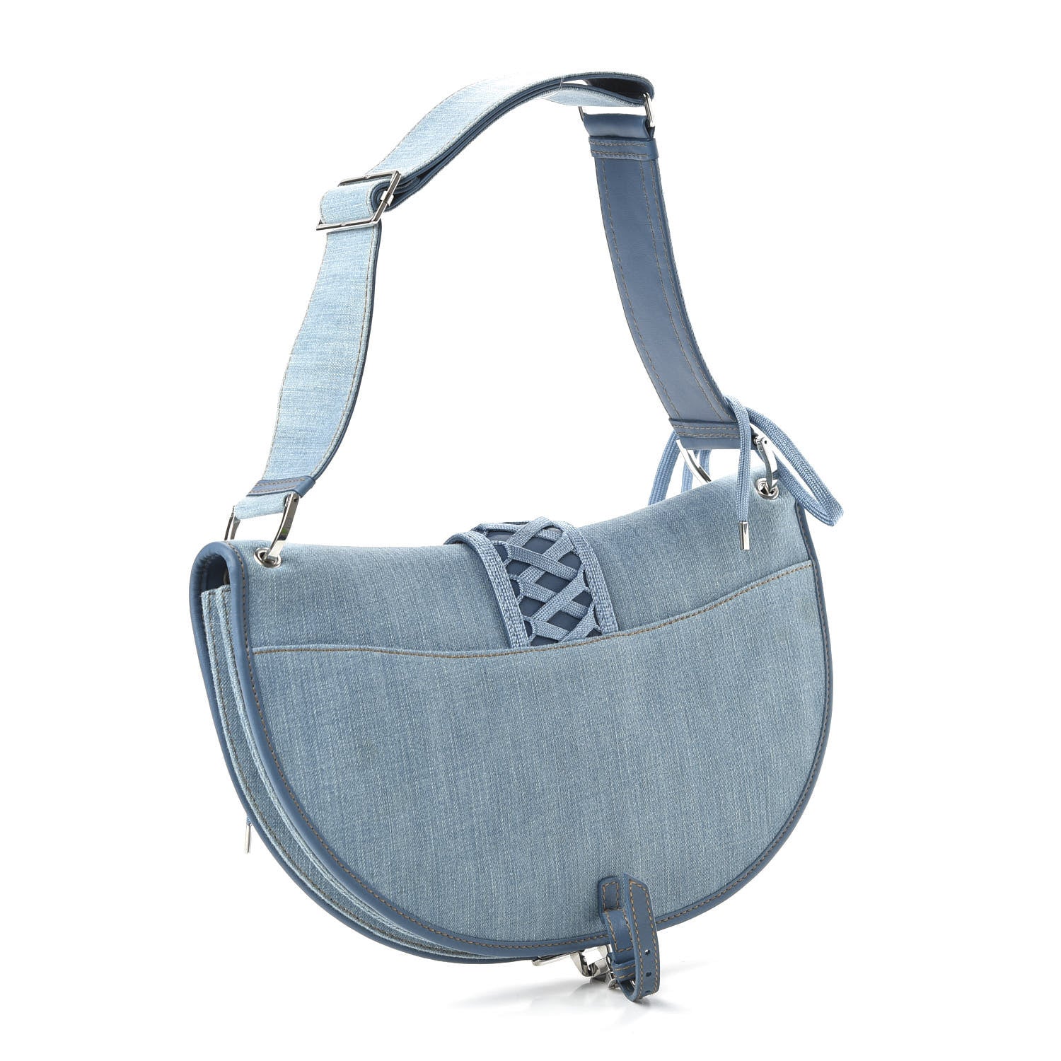 Christian Dior Denim Admit It Hobo Blue 3 of 10