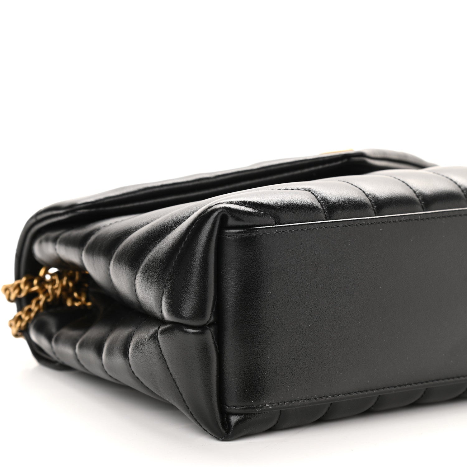 Saint Laurent Calfskin Y Quilted Monogram Small Loulou Chain Satchel Black 9 of 10