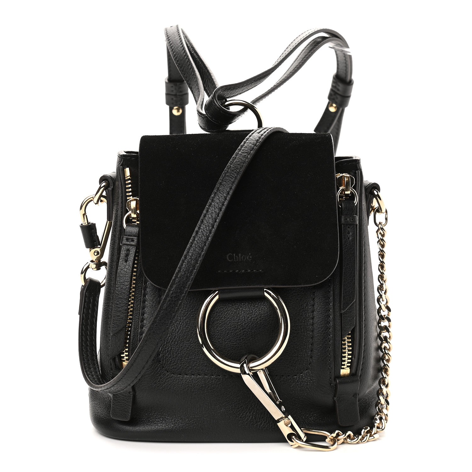 Chloe Suede Calfskin Mini Faye Backpack Black 1 of 9