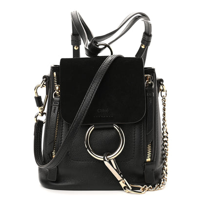 Chloe Suede Calfskin Mini Faye Backpack Black 1 of 9
