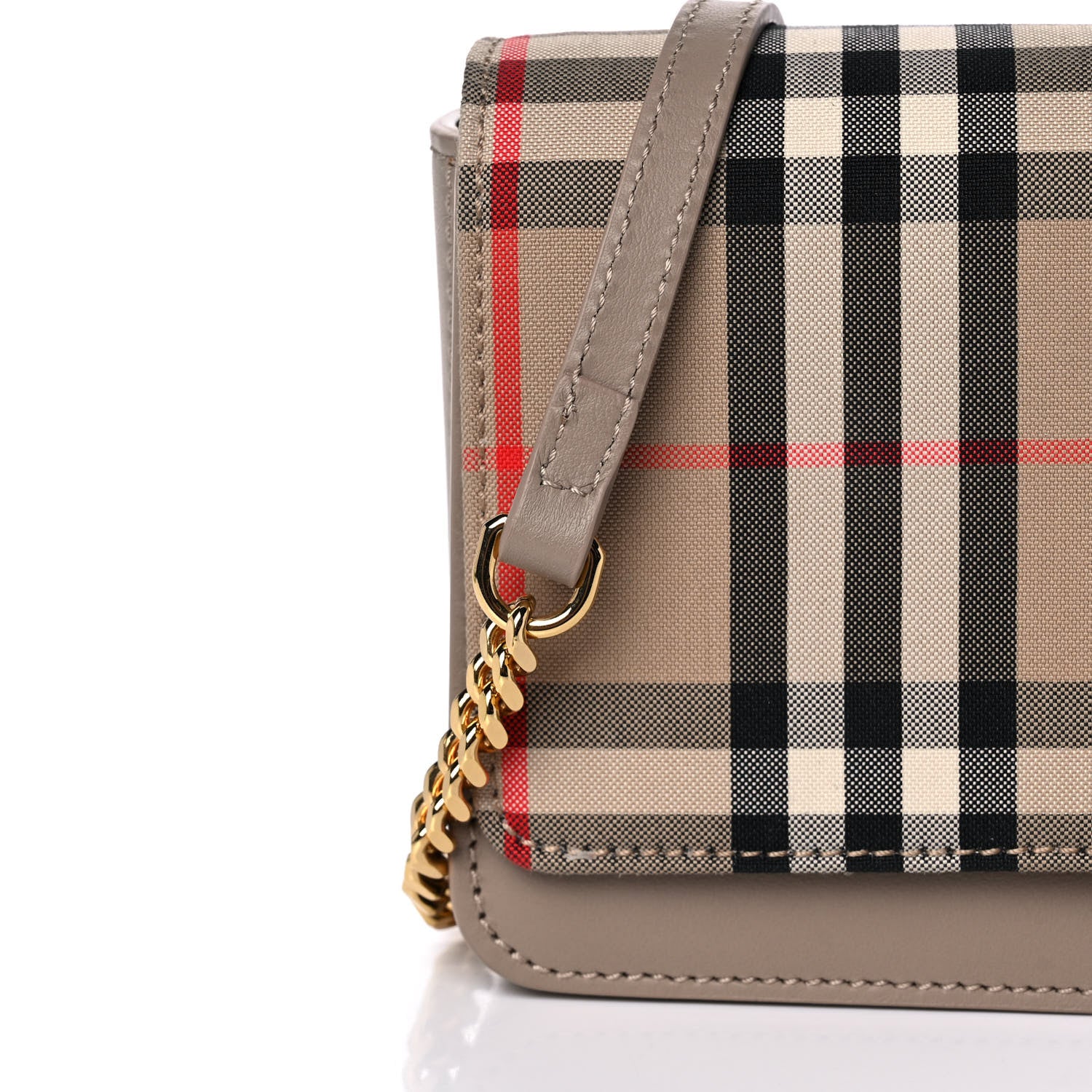 Burberry Calfskin Vintage Check Hayes Crossbody Beige 8 of 15