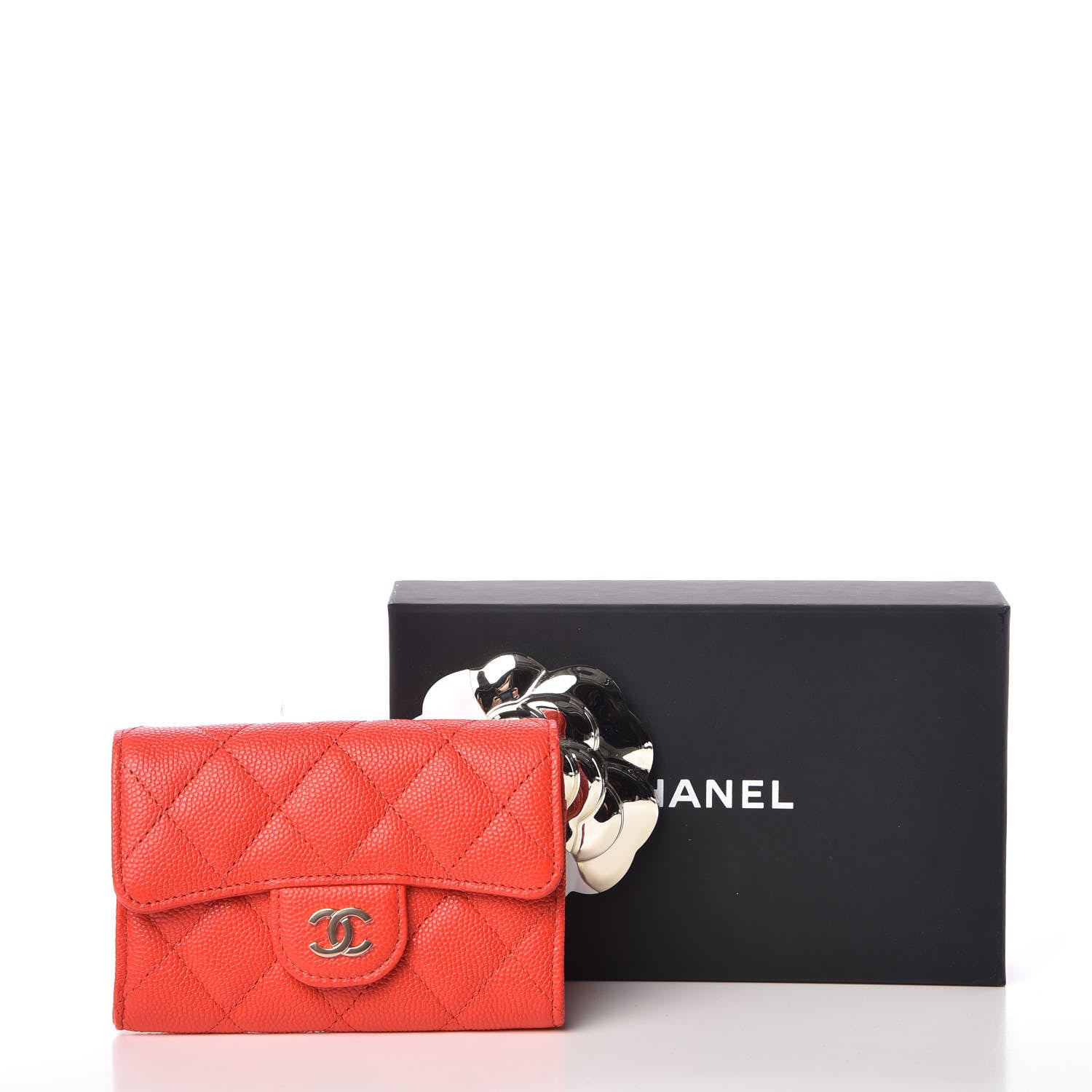 Chanel Caviar Quilted Flap Card Holder Red 9 of 9
