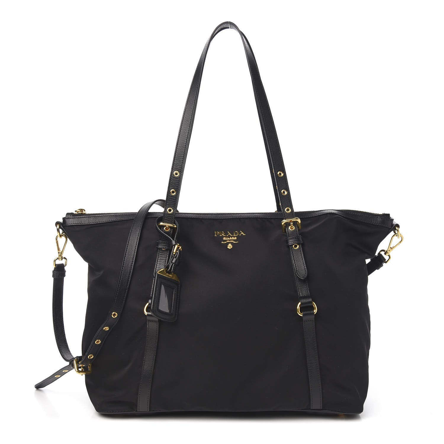 Prada Saffiano Tessuto Nylon Tote Black 1 of 9
