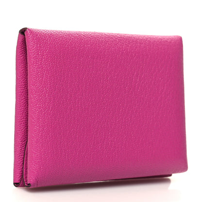 Hermes Chevre Mysore Calvi Duo Card Case Rose Pourpre 3 of 12