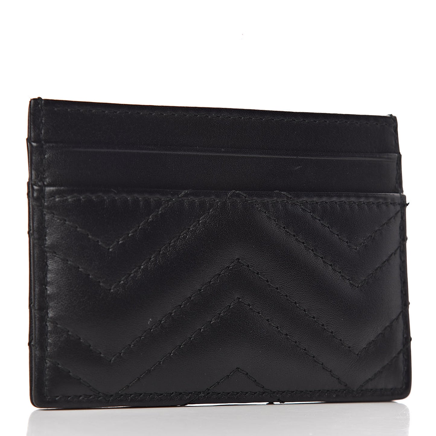 Calfskin Matelasse GG Marmont Card Holder Black
