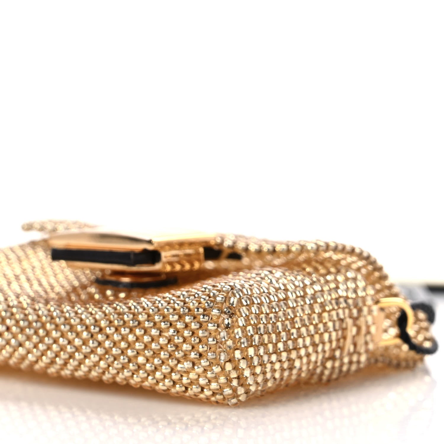 Fendi Glass Vitello King Beaded Mini Pico Baguette Charm Semolino 8 of 8