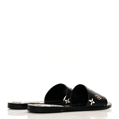 Louis Vuitton Monogram Wild At Heart Lock It Flat Mule 38 Black 4 of 9