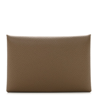 Hermes Epsom Calvi Card Case Etoupe 1 of 7