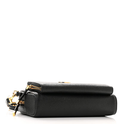 Christian Dior Grained Calfskin Caro Double Pouch Black 4 of 9