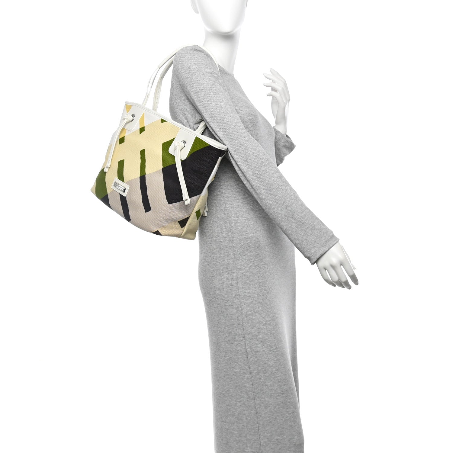 Burberry Canvas Mega Check Seaton Tote Bright Fern 2 of 10