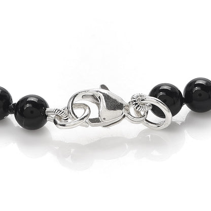 Tiffany Sterling Silver Black Onyx 4mm Return To Bead Heart Tag Bracelet 4 of 5