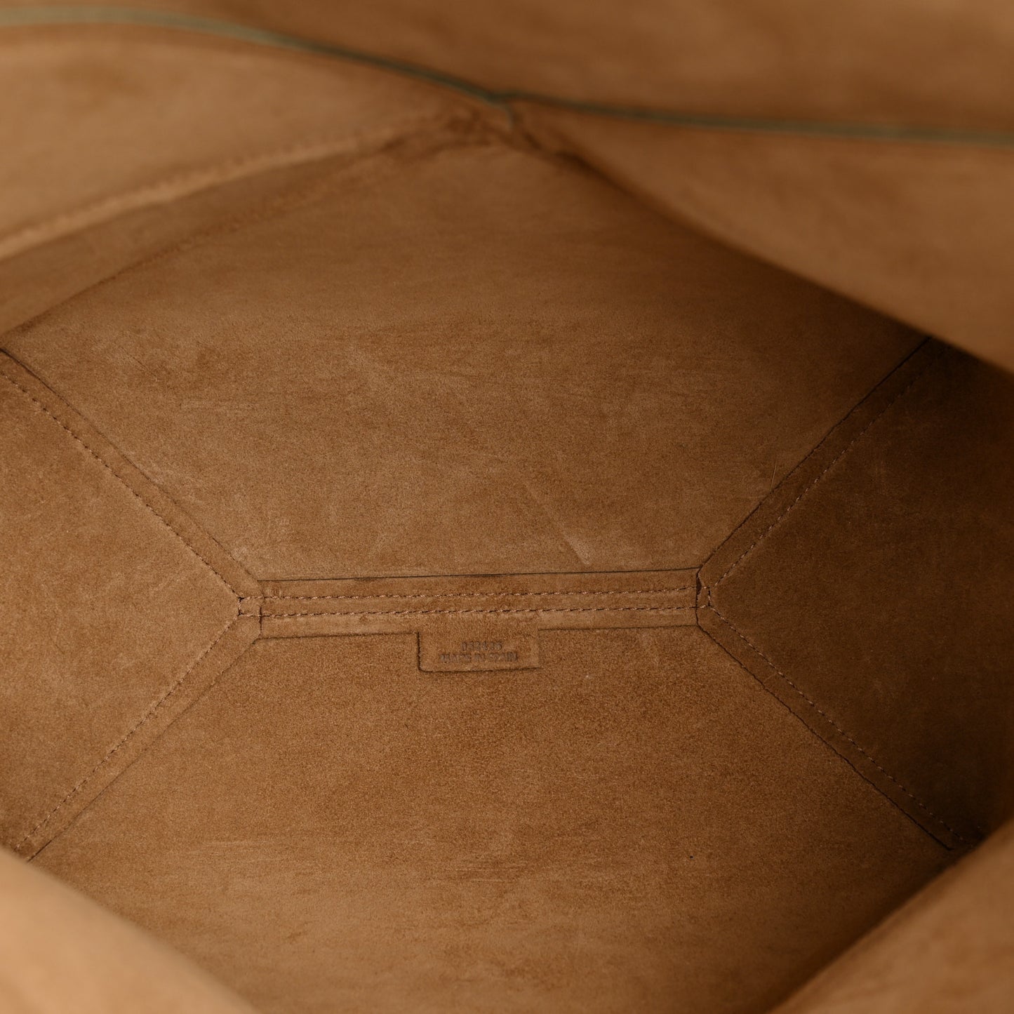 Calfskin Suede Medium Puzzle Fold Tote Chocolate Tan