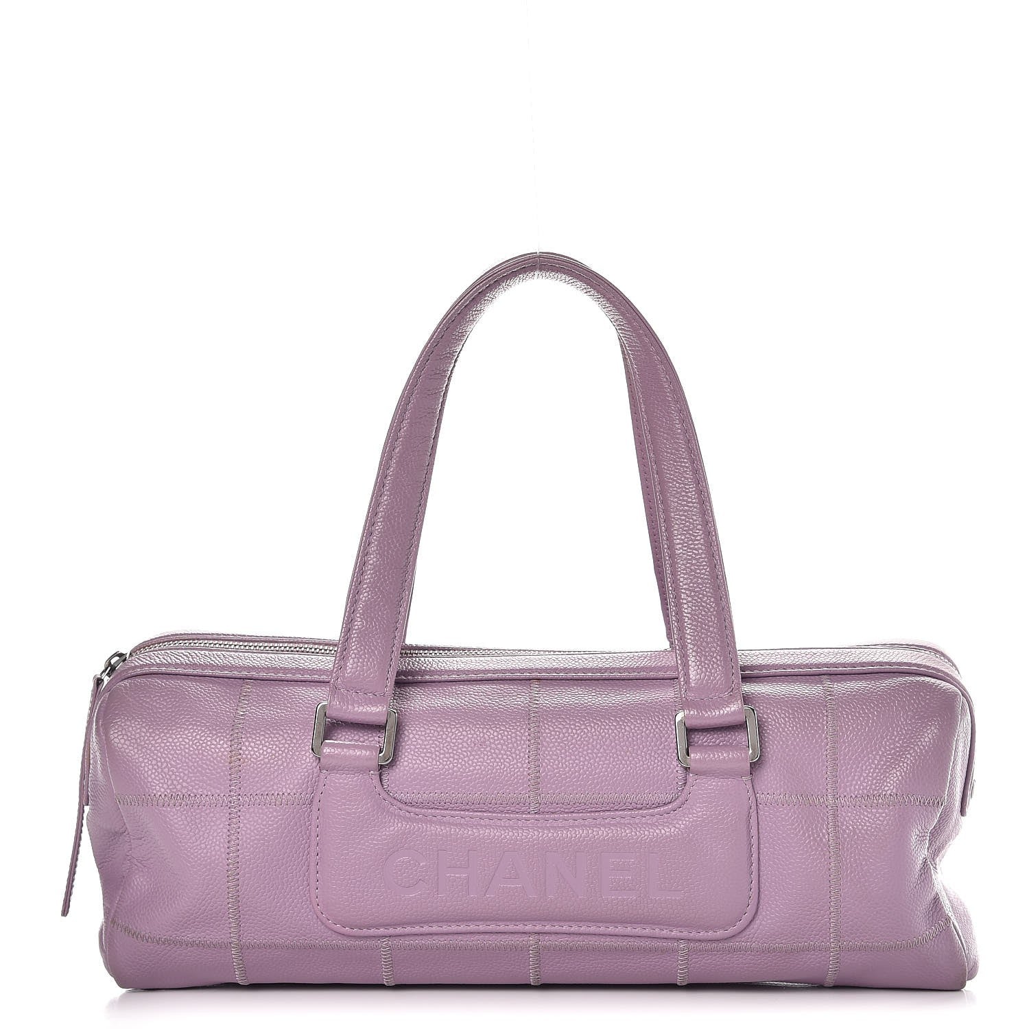 Chanel Caviar Square Stitched Tote Purple 1 of 16