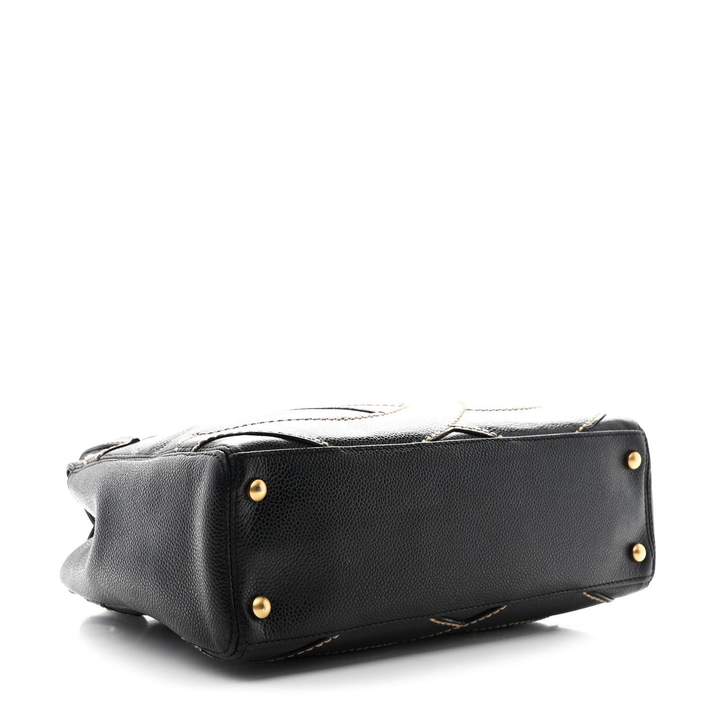 Caviar CC Stitched Small Tote Black