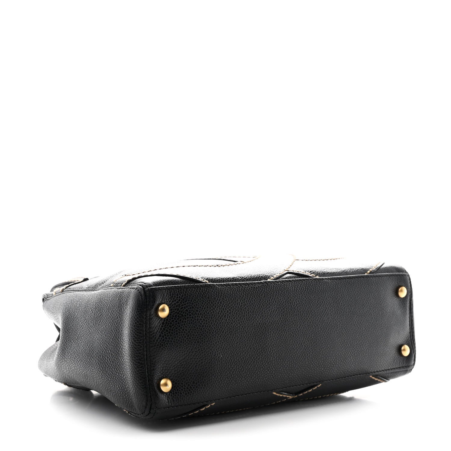 Chanel Caviar CC Stitched Small Tote Black 4 of 10