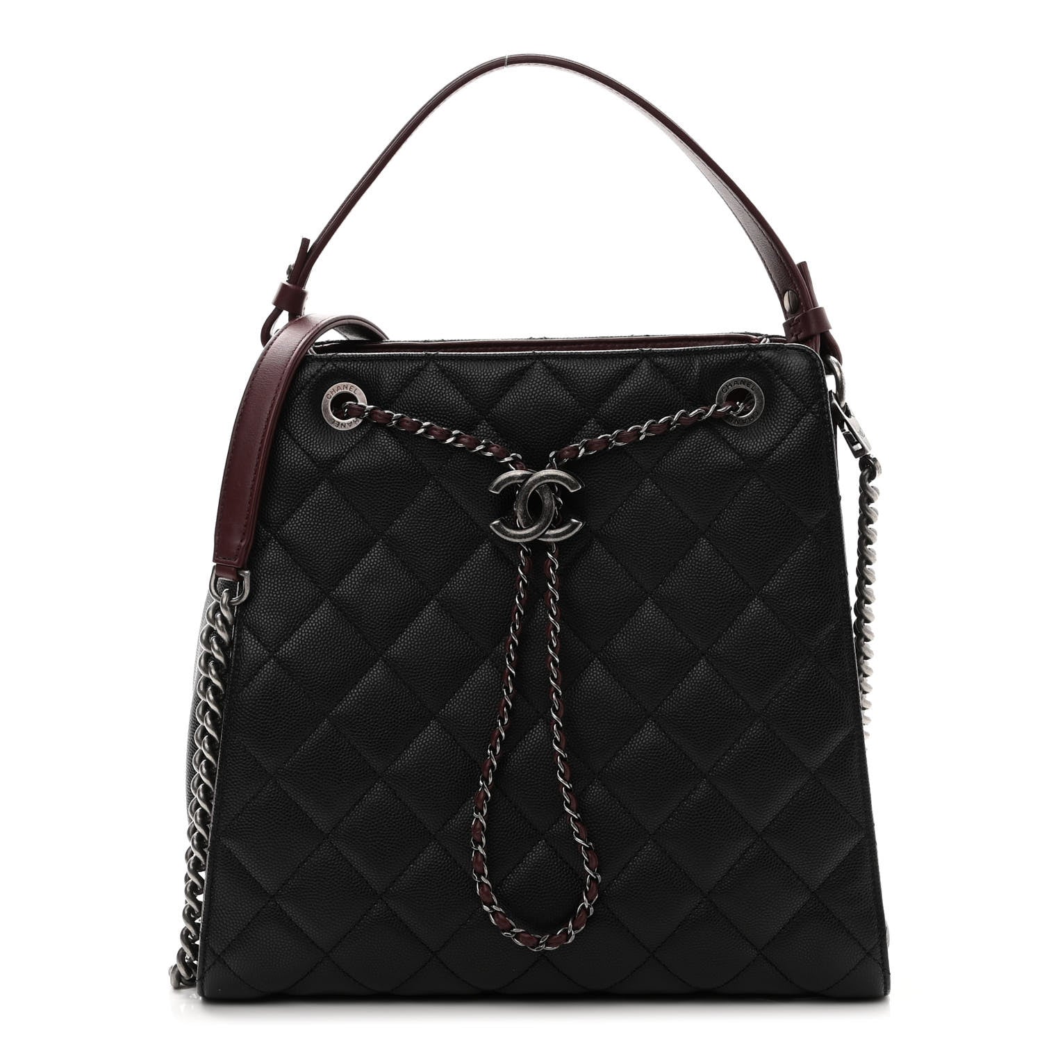 Chanel Caviar Quilted Medium CC Bucket Bag Black 1 of 10