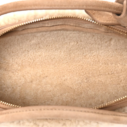 Alaia Suede Lambskin Merino Shearling Le Teckel Clutch Camel 5 of 10