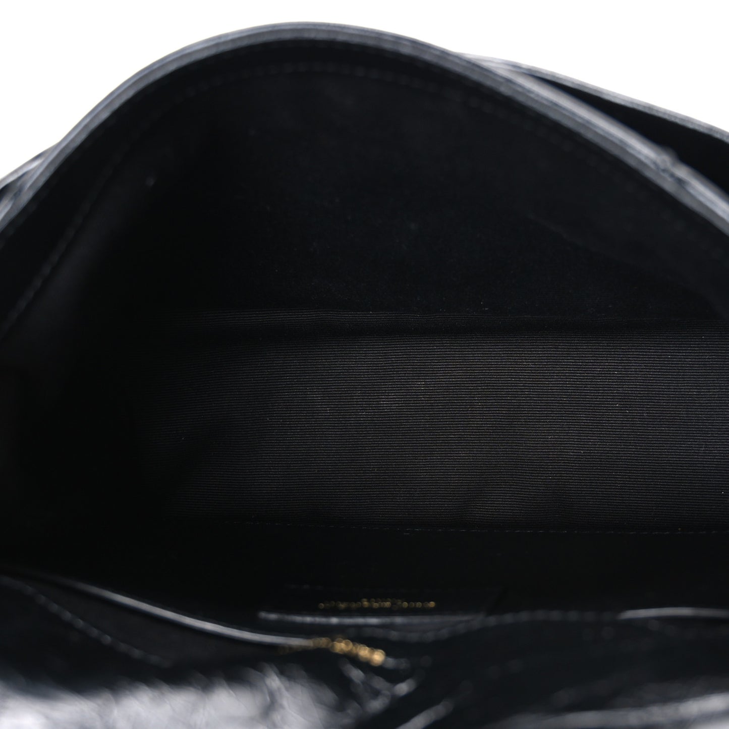 Crinkled Calfskin Matelasse Monogram Baby Niki Chain Satchel Black