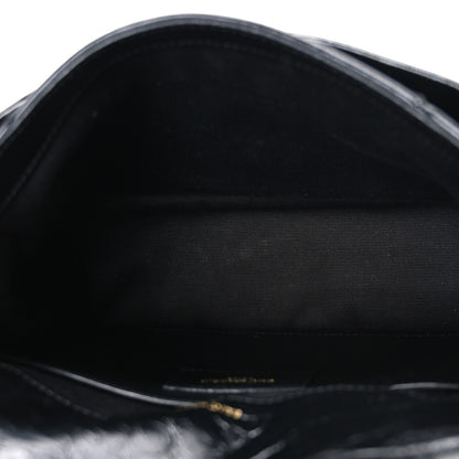 Saint Laurent Crinkled Calfskin Matelasse Monogram Baby Niki Chain Satchel Black 5 of 10