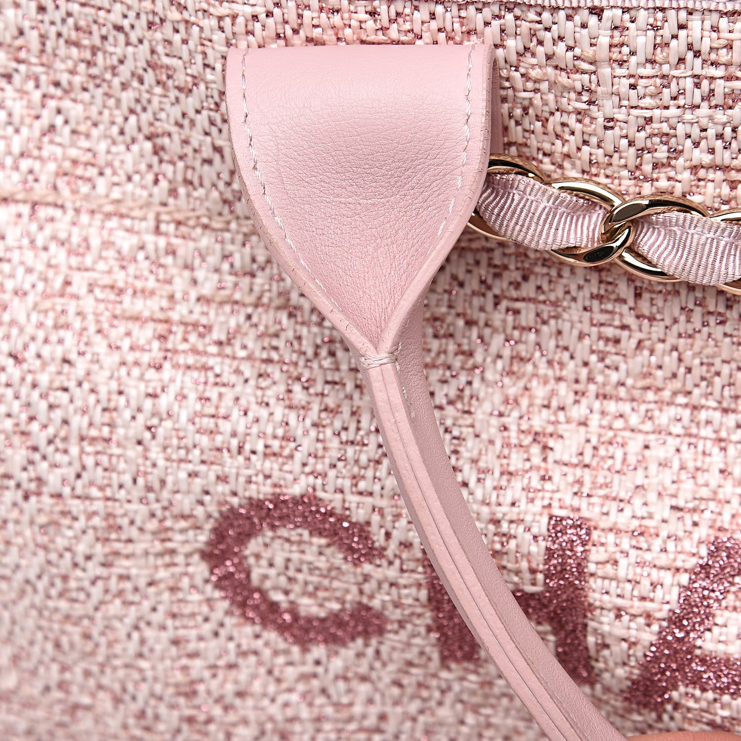 Chanel Straw Lurex Large Deauville Tote Pink 16 of 19