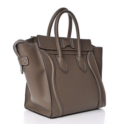 Celine Drummed Calfskin Mini Luggage Souris 3 of 10