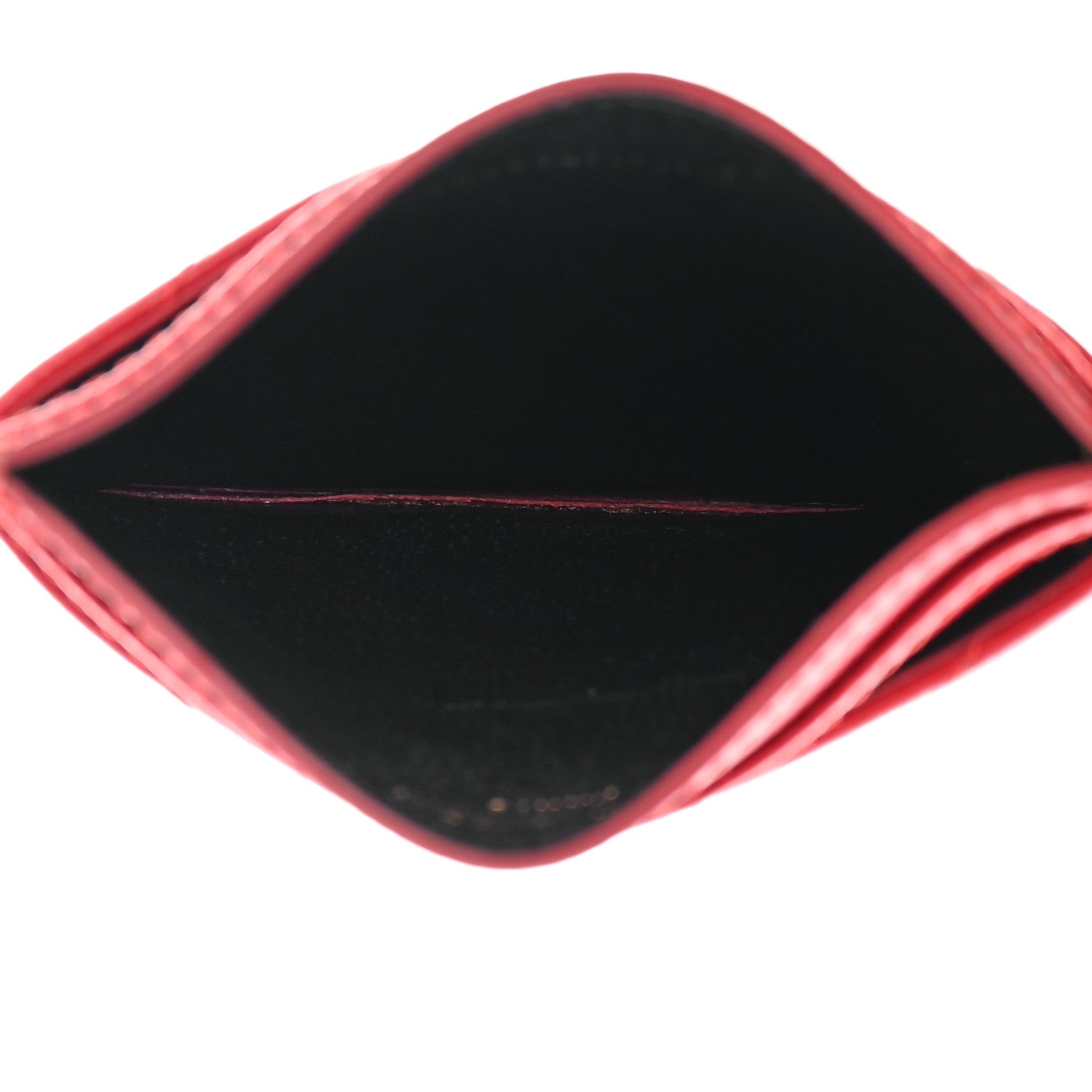 Saint Laurent Grain De Poudre Matelasse Chevron Monogram Credit Card Case New Red 5 of 14