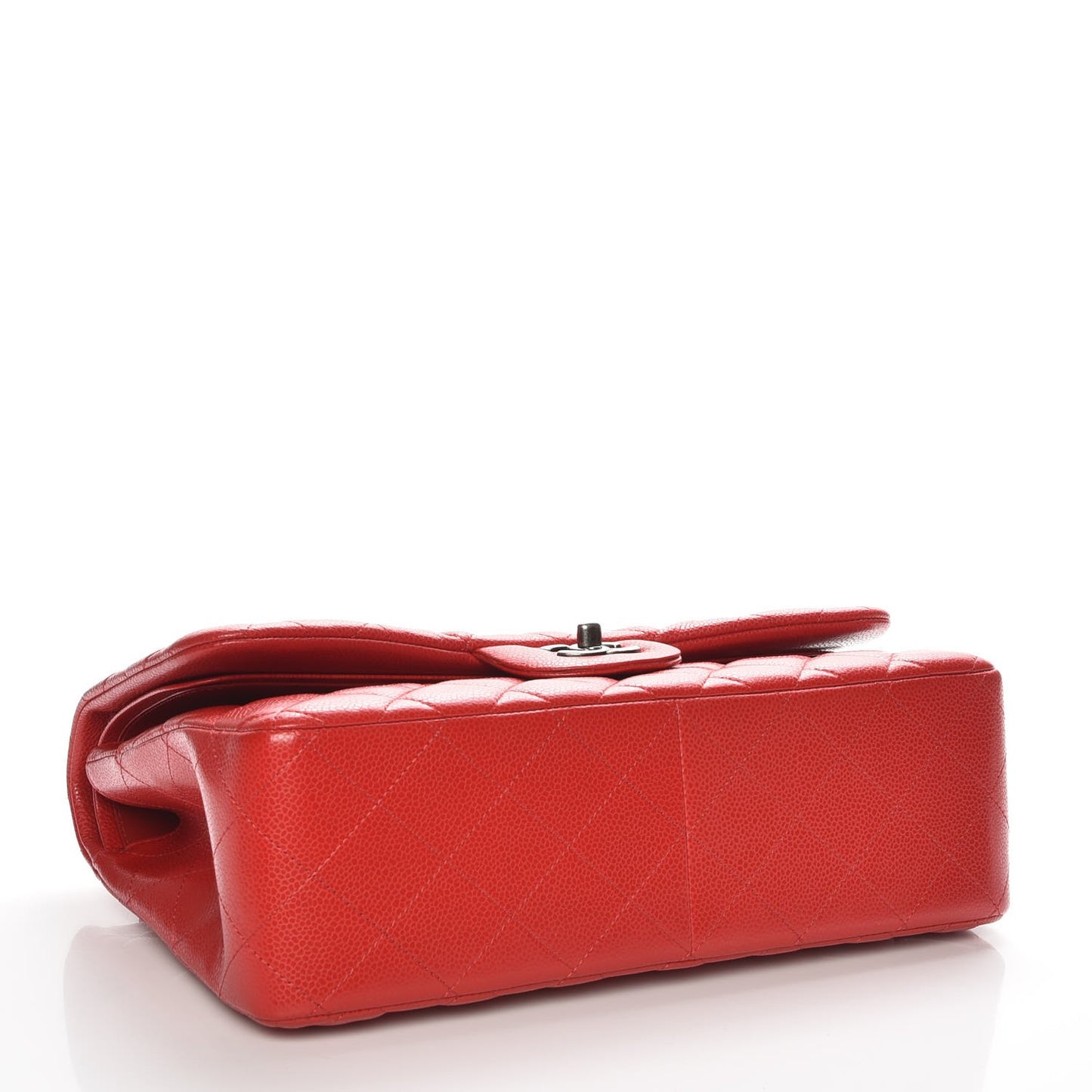 Caviar Quilted Jumbo Double Flap Red