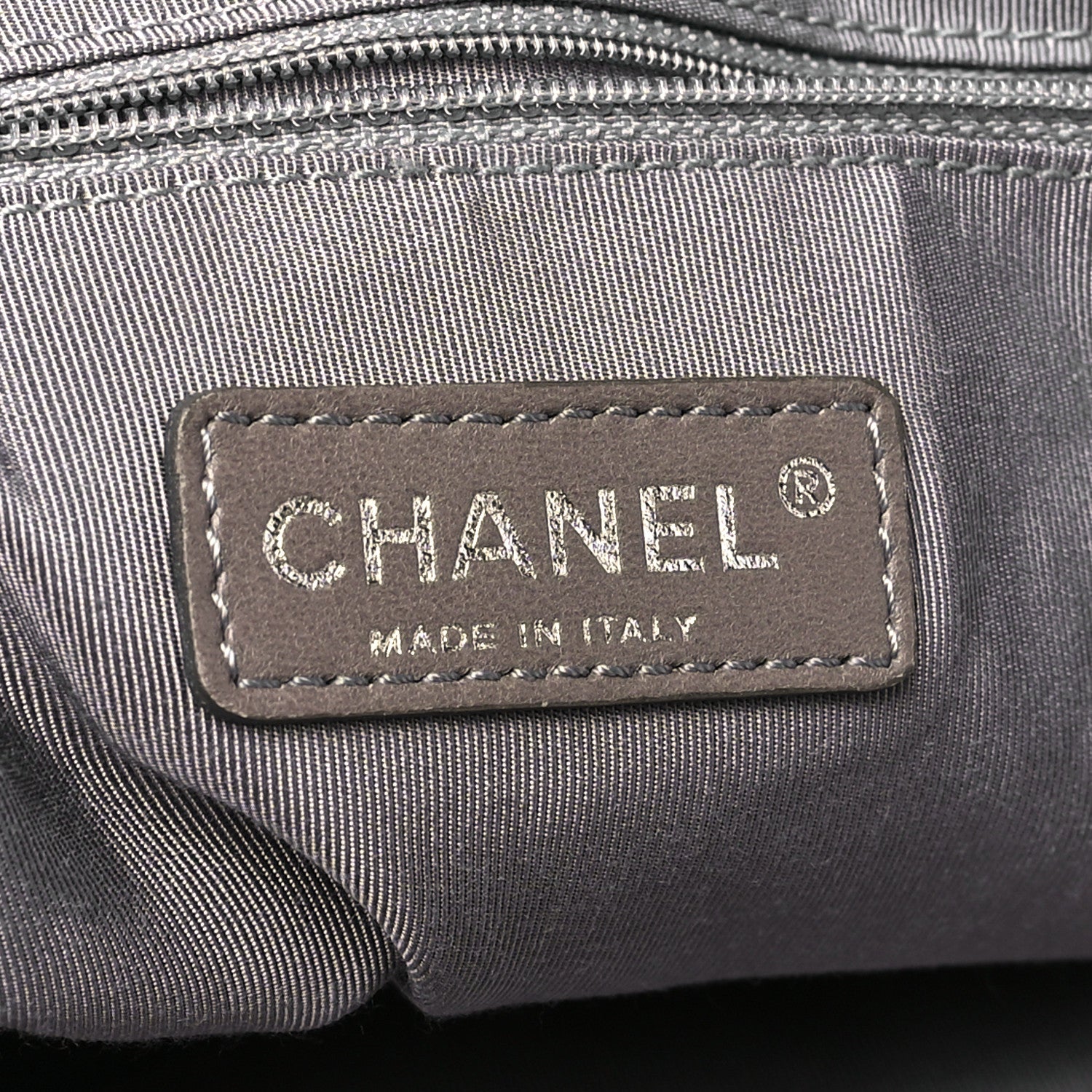 Chanel Metallic Cracked Calfskin Modern Chain Tote Dark Silver 6 of 10