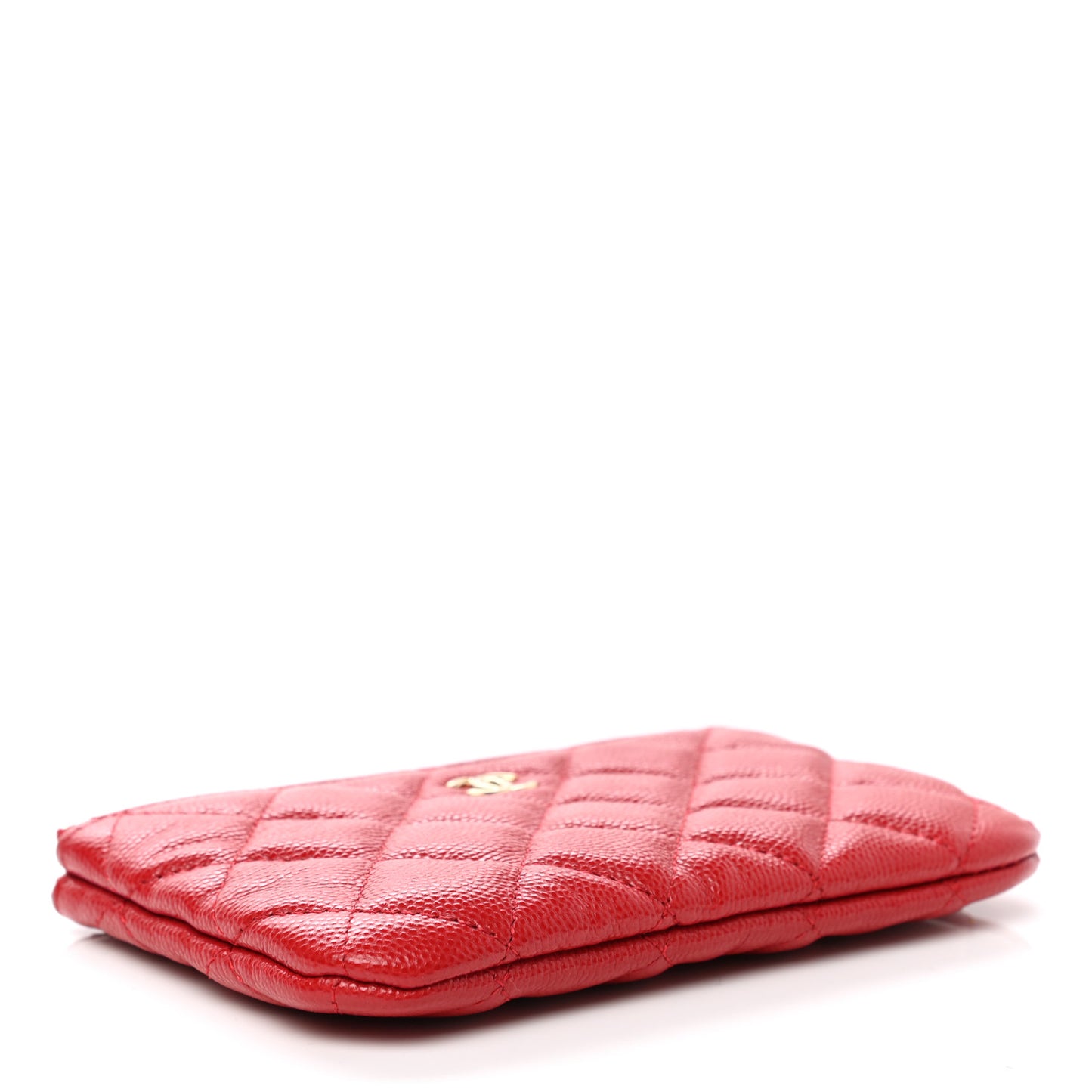 Caviar Quilted Small Cosmetic Case Red
