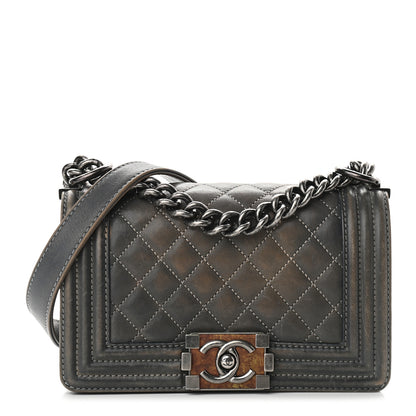 Chanel Faded Calfskin Quilted Small Boy Flap Blue 1 of 8