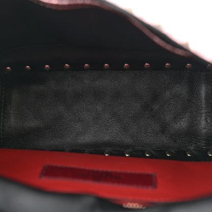 Valentino Garavani Metallic Wrinkled Lambskin Medium Rockstud Spike Shoulder Bag Lipstick 5 of 10