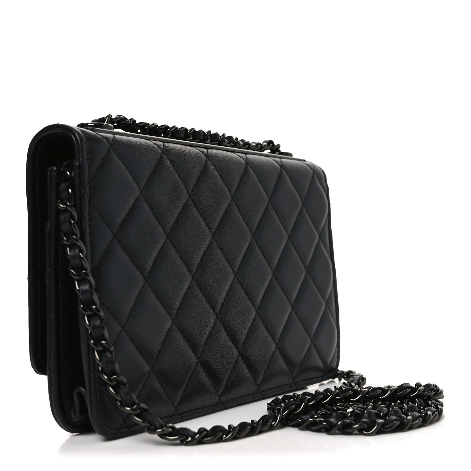 Chanel Lambskin Quilted Trendy CC Wallet On Chain WOC So Black 3 of 12