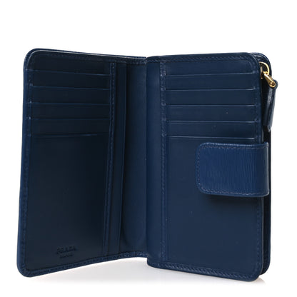 Prada Vitello Move Metal Compact Wallet Bluette 5 of 8