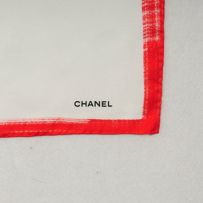 Chanel Silk Front Row Only Square Scarf Red 3 of 5