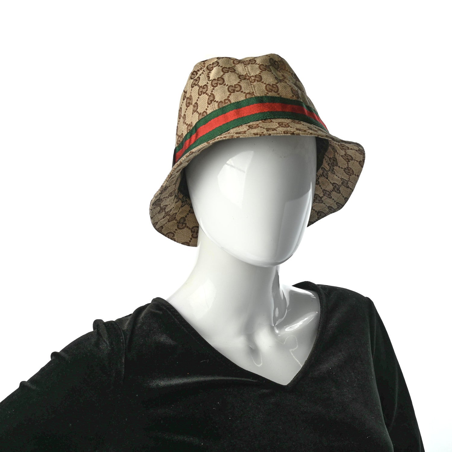 Gucci Monogram Web Bucket Hat M Brown 2 of 8