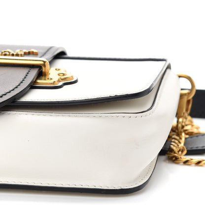 Prada Saffiano City Calf Cahier Belt Bag White Black 8 of 9