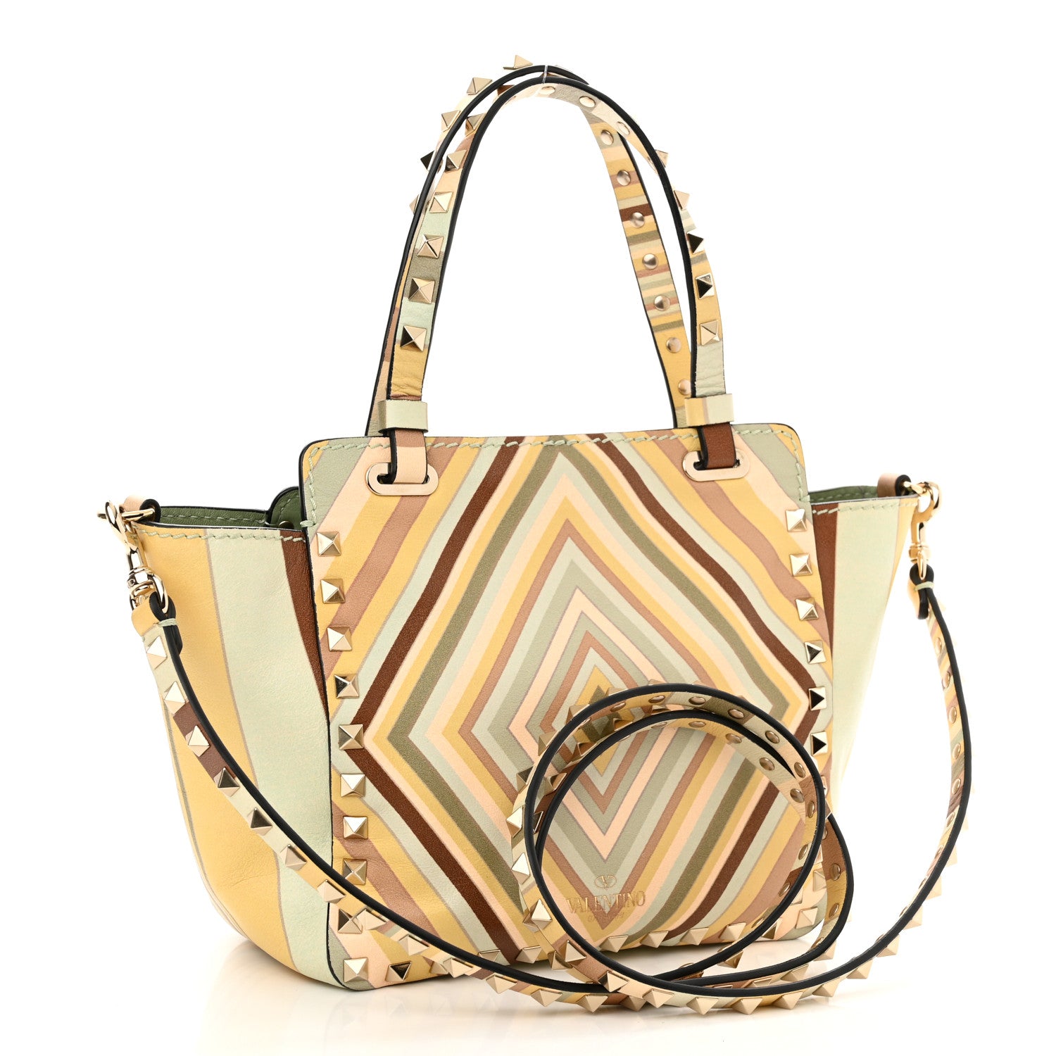 Valentino Garavani Vitello Native Couture 1975 Mini Rockstud Tote Multicolor 3 of 9