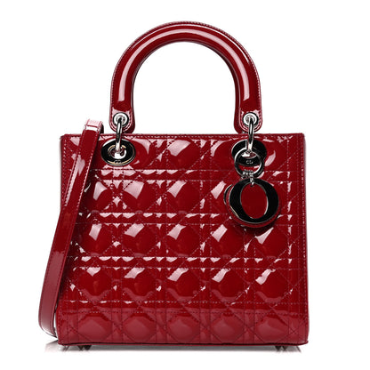 Christian Dior Patent Cannage Medium Lady Dior Red 1 of 5