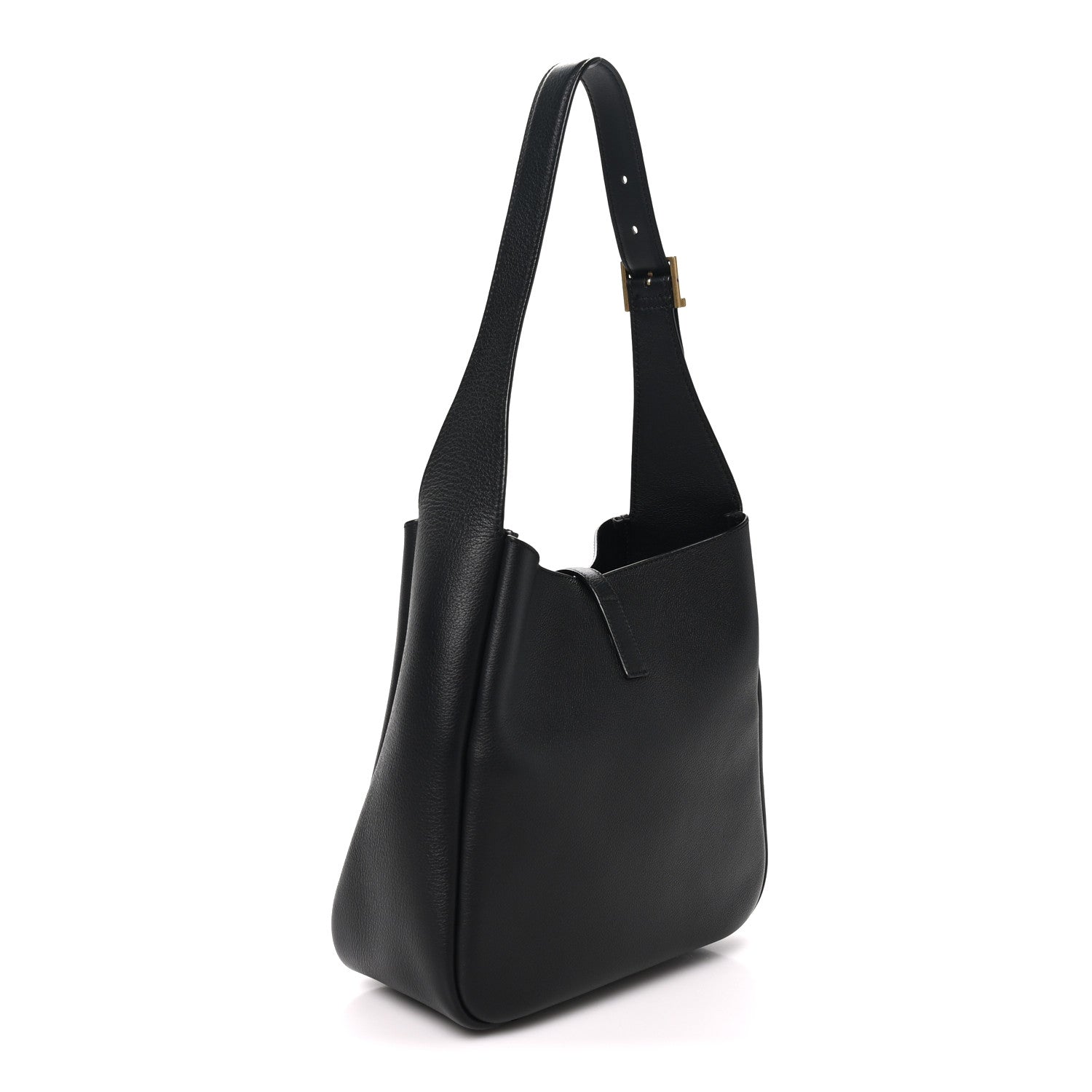 Saint Laurent Smooth Calfskin Small Le 5 A 7 Soft Hobo Black 3 of 9