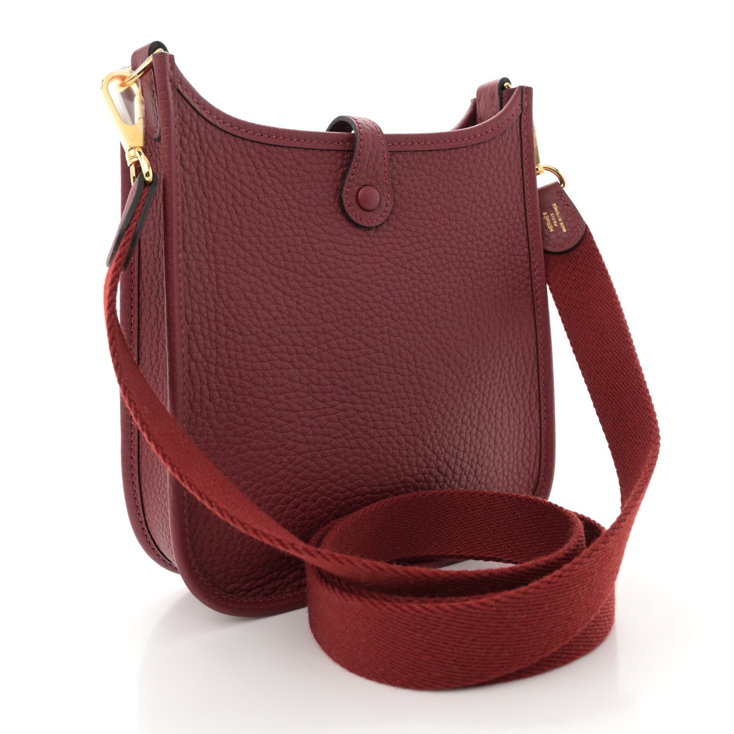 Hermes Taurillon Clemence Amazone Evelyne TPM Rouge H 3 of 12