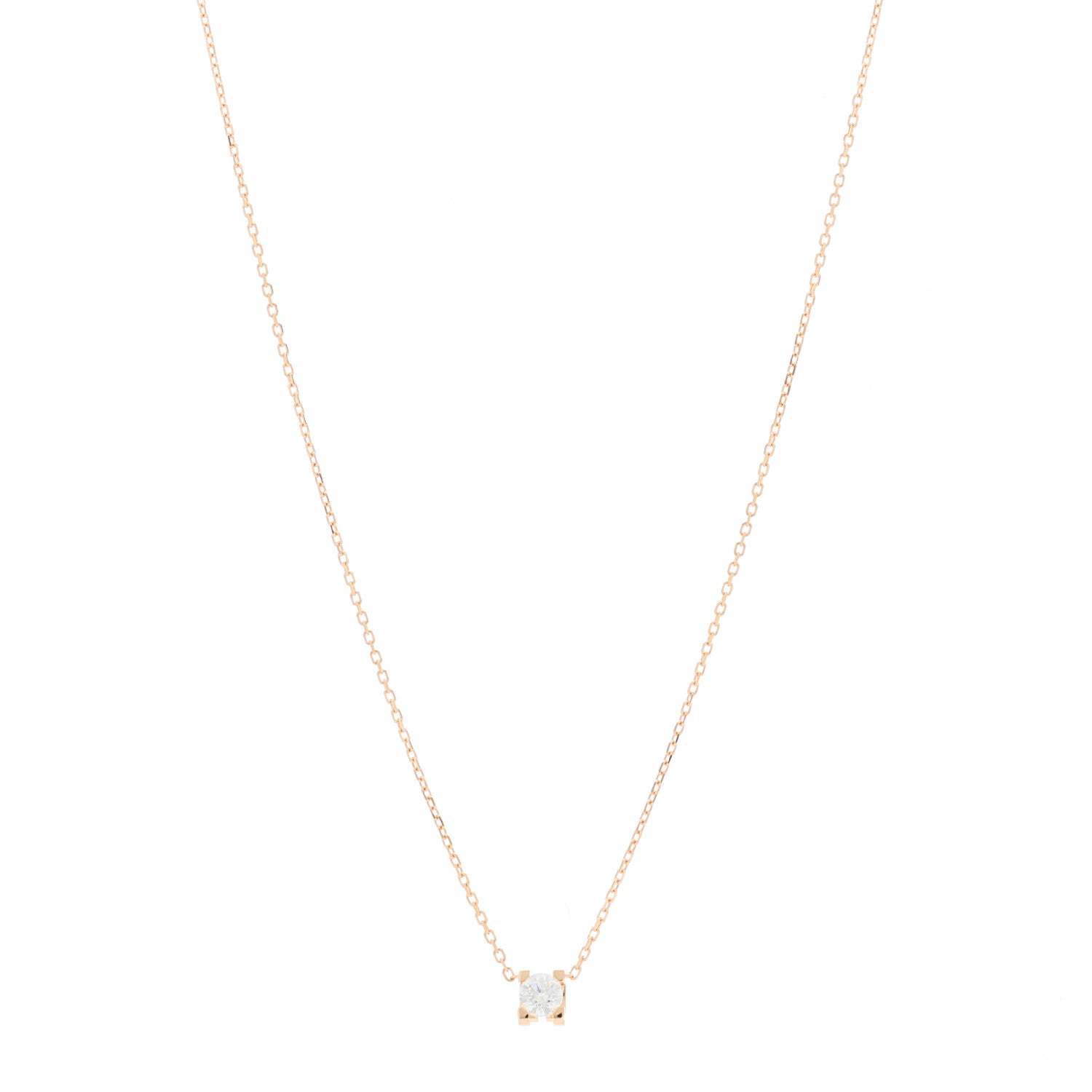 Cartier 18K Pink Gold Diamond .24ct C De Cartier Pendant Necklace 1 of 5