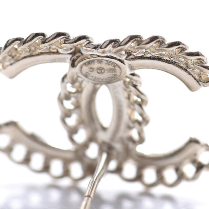 Chanel Crystal Chain CC Earrings Gold 4 of 4