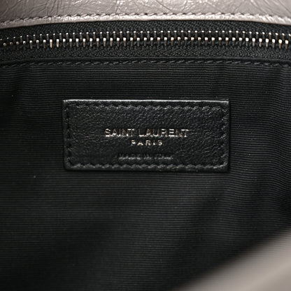 Saint Laurent Crinkled Calfskin Matelasse Monogram Medium Niki Chain Satchel Fog 6 of 12