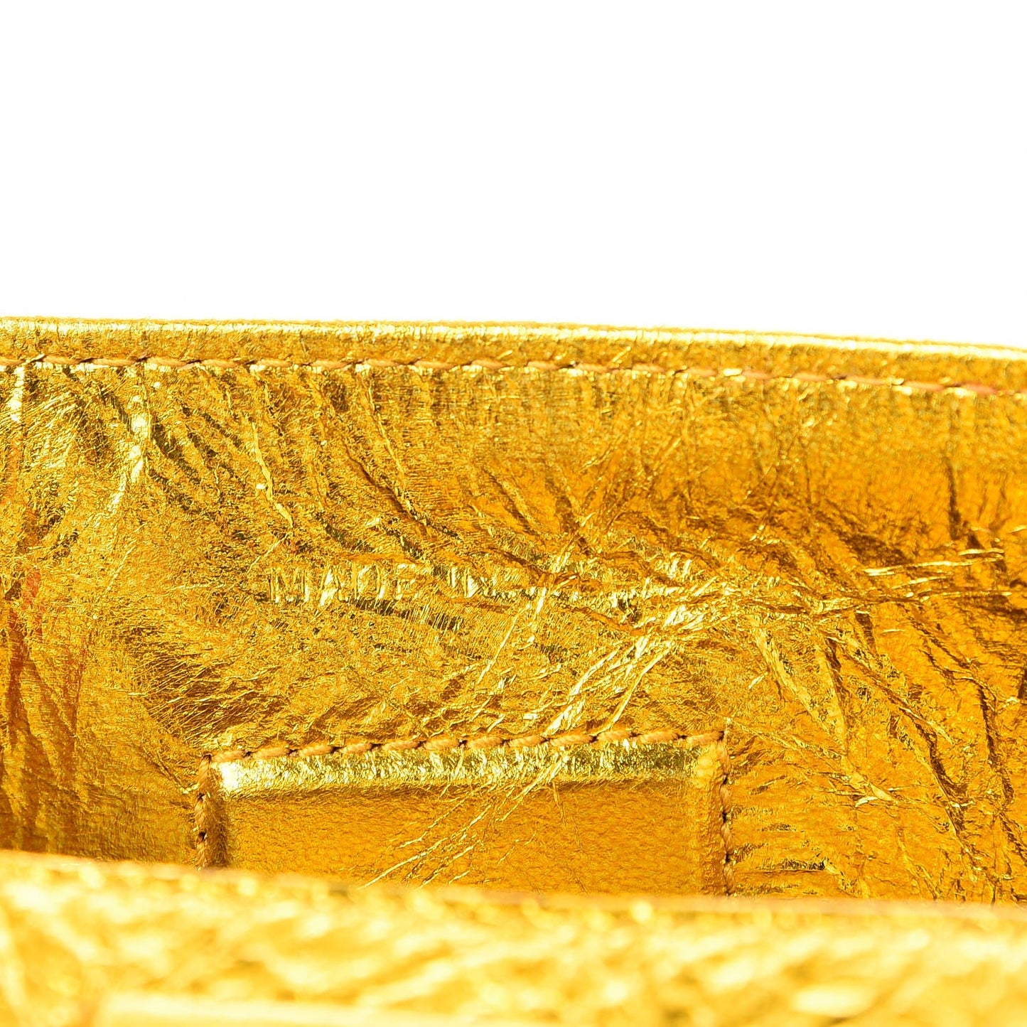 Metallic Calfskin Medium Diorever Flap Gold